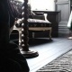 Swettenham Hall black stain natural lacquer rug